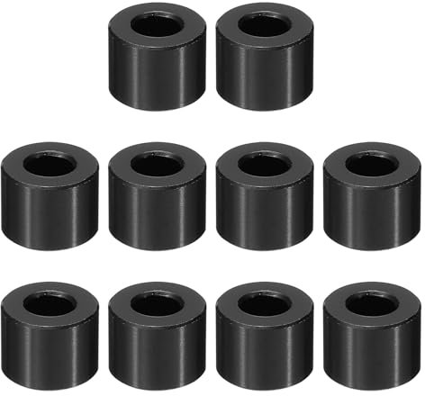 PATIKIL M6 Aluminum Spacers, 10 Pcs Metal Spacer Aluminum M6 x 1/2 OD x 3/8 L Aluminum Spacer Screw Standoff Round for 1/4 or M6 Screw Bolts