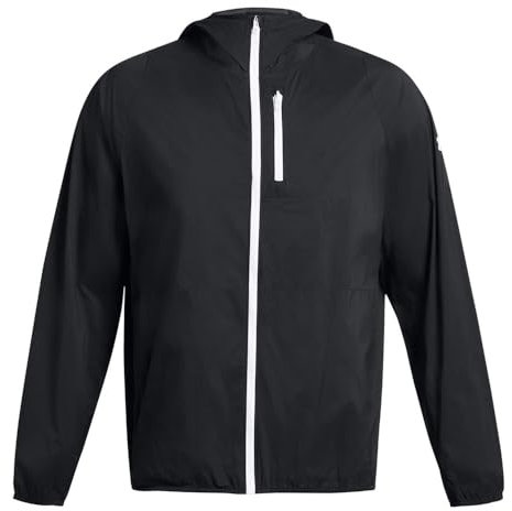 Under Armour Herren Phantom Windbreaker Laufbekleidung Laufjacke Black 001/White 100 - Schwarz M