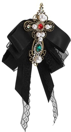 Broches De Noeud En Dentelle Collier Baroque Perle Strass Broche Broches Pré-Nouées Cravate De Dentelle Pour Les Femmes Fête Graduation Épinglette Accessoires