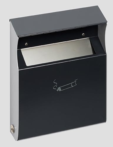 PROREGAL Eckiger Wandascher mit Einwurfblende | 2 Liter, HxBxT 30x23x6cm |Verzinkter Stahl | Anthrazit | Ascher Aschenbecher