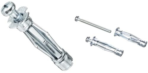 Molly M18150PB-XJ Chevilles métalliques 50 pièces 6x50 mm + vis - matériaux Creux & M16150PB-XJ Chevilles métalliques 50 pièces 5x50 mm + vis - matériaux Creux