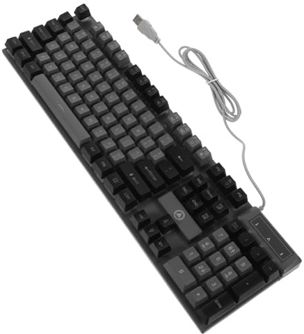 CAXUSD Teclado para Mecánico Cable RGB De Completo Teclas Retroiluminado para Escritura Mejorada y Experiencia De Inmersiva