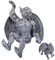 Statues de gargouille ailée d'extérieur,Sculpture de gargouille d'extérieur | Statue de chauve-souris fantôme gargouille en résine - Sculpture d'art d'ornements muraux effrayants gothiques en résine p