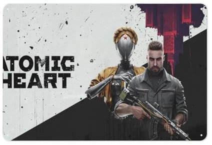 PLKOYZZXC Atomic Heart Game Poster Wanddekoration Kunst Metall Blechposter Moderne Wohnkultur Kunst Metall Poster Home Bar Shop Dekorationen Vintage Schild Geschenk 20 x 30 cm