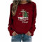 Keepink Weihnachtspullover für Damen, lustig, lässig, Rundhalsausschnitt, langärmelig, Tops, Tunika, elegante Bluse, lockere T-Shirts, zum Ausgehen, Party-Shirt, Mädchen-Kapuzenpullover, 3 Wein, 10