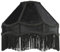 Handmade Victorian Empire Pendant Lamp Shade in Shiny Jet Black Velvet with Embroidered Trims and Tassels | 30cm x 19cm | for Pendant Floor or Table Lamp by Happy Homewares