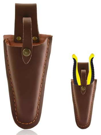 Hochwertige Ledertasche für Gartenschere oder Zange, Gartenschere Lederholster, Werkzeughalter Gürtelhalter für Gürtel, Tasche für Zangen, Gartenscheren, Scheren oder Gartenmesser