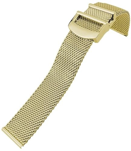 NVVVNX Edelstahl-Armband aus gewebtem Mesh, 20 mm, 21 mm, 22 mm, passend für IWC Le Petit Prince Mark 18 Portofino, solides Uhrenarmband(Golden,20mm)