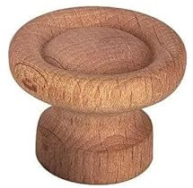 Bouton liseret avec insert, hêtre poncé, D.25mm, H.24mm, 2 pièces avec visserie.