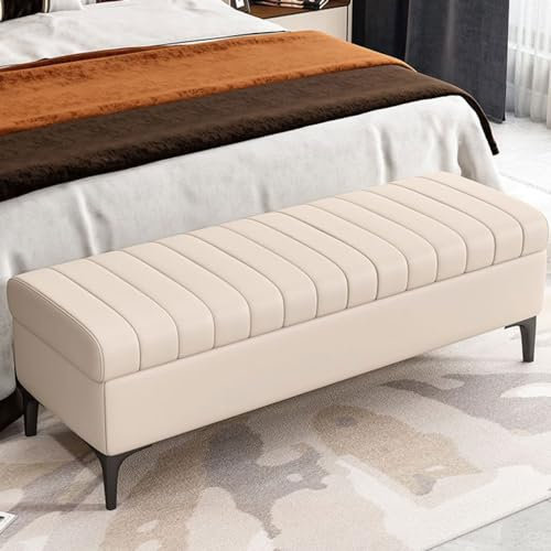 AEGCAOJH Multifunktionale Fußbank fürs Bett, Aufbewahrungsbox, Leder gepolstert, große Aufbewahrungsbank, Sofabank, Schuhbank, Fußhockerbank für Schlafzimmer, Wohnzimmer, Eingangsbereich