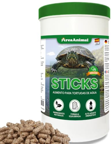 AreaAnimal Nahrung für Wasserschildkröten, 300 g / 1 l, natürliches Schildkrötenfutter, Wasserschildkröten-Stick mit hohem Nährwert, Futter für Schildkröten, Wasser, hoch verdaulich