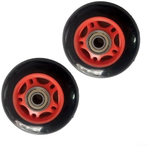 Jotekonoby Puleggia con cuscinetto a ruota 608 per attrezzature da fitness, diametro esterno 70 mm, in gomma, struttura in metallo, parti di ricambio per vogatore, resistente all'usura, rosso nero