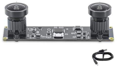 Janasiba Telecamera 3D stereo VR USB sincronizzata 3840X1080P 4MP 60Fps Modulo Mini USB Doppia Camera con Obiettivo Grandangolare 130 Gradi Durevole, Facile Installazione