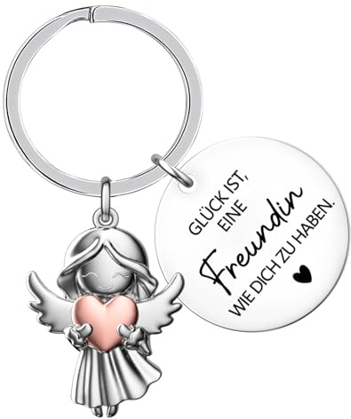 Beste Freundin Schlüsselanhänger Schutzengel, Schlüsselanhänger mit Spruch, Beste Freundin Geschenke, Engel Anhänger, Glücksbringer Schutzengel für Geburtstag Weihnachten Silvester Party Geschenke