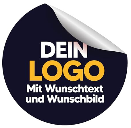 DRNS Selbstklebend Individuell gestaltbare Aufkleber – wetterfest, glänzend – viele Größen und Mengen (3×3 cm bis 45x200cm) (1-Rund)