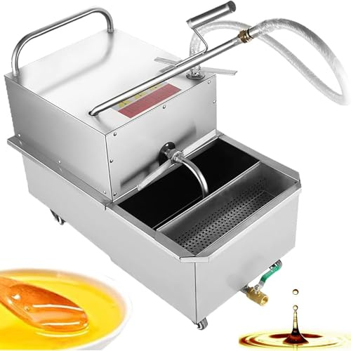 XGKEYQOHSV Chariot de Filtration d'huile pour friteuse Professionnelle, en Acier Inoxydable, Mobile, avec Moteur Haute capacité de 550 W et Roues, idéal pour Les Restaurants et Les Cuisines.