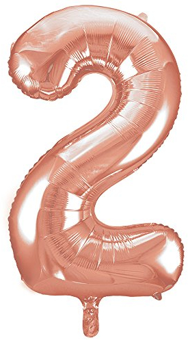 Unique Party - 55872 - Ballon Géant - Numéro 2 - 86 cm - Or Rose