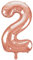 Unique Party - 55872 - Palloncino Gigante - Numero 2 - 86cm - Oro Rosa