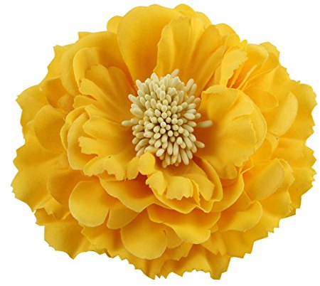 Ansteckblume, Haarblume Haarschmuckin vielen Farben, Haarblüte mit Haarclip und Sicherheitsnadel Gelb
