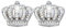 Bling Auto Dekoration Aufkleber 3D Metall Aufkleber Kristall + Krone Auto-Emblem Außen- und Innenausstattung × 2 Pack (Silber, Krone S)