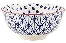 BUTLERS Dipschale 240 ml gemustertes Geschirr Blau aus Porzellan -ORNAMENTS- Mikrowelle und Spülmaschinegeeignet, kleine Schalen und Schüsseln, ideal für Müsli, Obst, Desserts