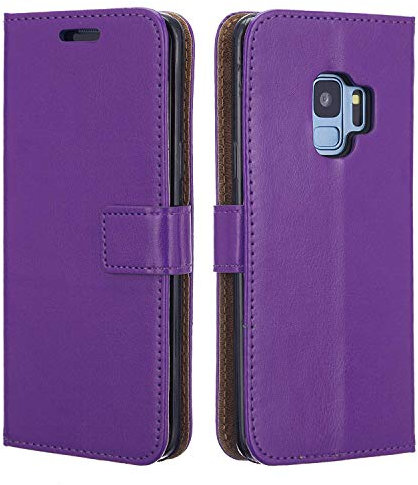 NWNK13® Samsung Galaxy S9 Phone Case Purple Ultra Slim Magnetic Closure Leather Case TPU Folio Wallet Flip Case Stand Card Slots Book Case for Samsung S9