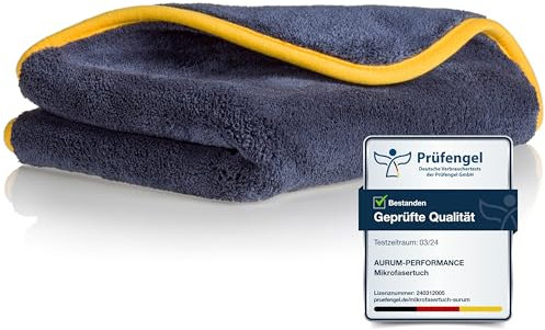 Aurum-Performance® Microfasertücher zur professionellen Autopflege Dank 1200GSM und 50x40cm - Perfektes Microfasertuch als Trockentuch und Poliertuch mit hoher Saugkraft und Aufnahmekapazität (1)