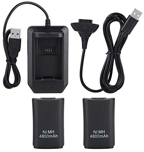 Wiederaufladbarer Akku für 360, mit USB-Ladekabel und Ladestation, wiederaufladbarer Ersatzakku 4800 mAh, Notfallakku für 360 Controller