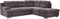 Mivano Ecksofa Coast / Große Sofagarnitur in L-Form mit Ottomane rechts, 264 x 88 x 217, Mikrofaser: grau