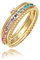 Elli Ring Damen Set Multi-Color Funkelnd mit Kristallen Bunt in 925 Sterling Silber vergoldet