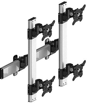 Cotytech VESA Wall Mount for 4 Monitors 2x2 Quick Release Two Orientations
