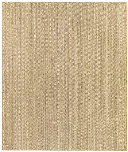 HAMID Granatapfel-Jute-Teppich, 100% natürliche Jutefaser, weicher Teppich, handgewebt, Teppich für Wohnzimmer, Schlafzimmer, Terrasse, Eingang, natürliche Farbe (300 x 250 cm)