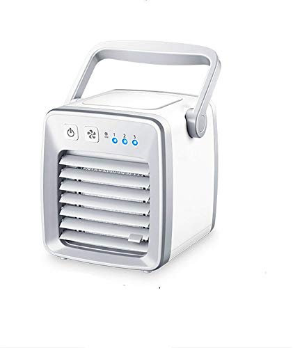 YLXD Refroidisseur d'air Climatiseur Mini Mobile Air Cooler Portable, USB Ventilateur Humidificateur Purificateur pour Bureau Chambre, Air Cooler 3 Vitesses