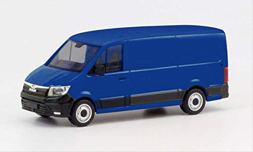 Herpa 095853 Man Man Man TGE Kasten Flachdach, ultramarinblau in Miniatur zum Basteln Sammeln und als Geschenk