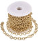 Catena a maglia rolò, 10 m/rotolo, in alluminio con placcatura in vero oro 18 kt, 11,5 x 2 mm, color oro chiaro, non saldata, per choker, bracciali, collane e per la realizzazione di gioielli