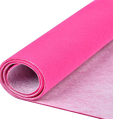 Rollo de papel de terciopelo autoadhesivo de tela suave para cajones de joyería, tela de terciopelo para proyectos de manualidades de bricolaje 44 x 300 cm (rosa roja)