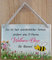 Hängeschild Schild 16x11cm - Das ist kein unordentlicher Garten sondern eine 5 Sterne Wellness Oase für Bienen vintage