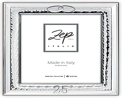 zep srl Cornice PAVIA da Tavolo in Silver Plated NOZZE D'ARGENTO per foto 10X15 Verticale, Placcata Argento Made in Italy