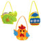 XiXiRan Panier de Pâques en Feutre Lapin, Poussin, Oeuf, 3pcs, Beige, Rond, Décoratif, Sacs Cadeaux pour Enfants et Adultes