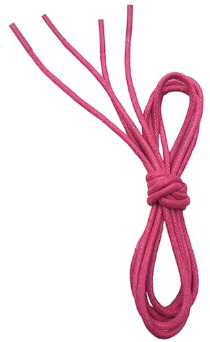 VSUDO 60 cm Lacets Ronds Cirés Rose pour Chaussures de Ville, ø2.5mm Business Oxford Lacets Rose pour Brogue et Derby, Desert/Ankel Boot Bottines Lacets pour Femme ou Homme (1 Paire-Rose-060CM)