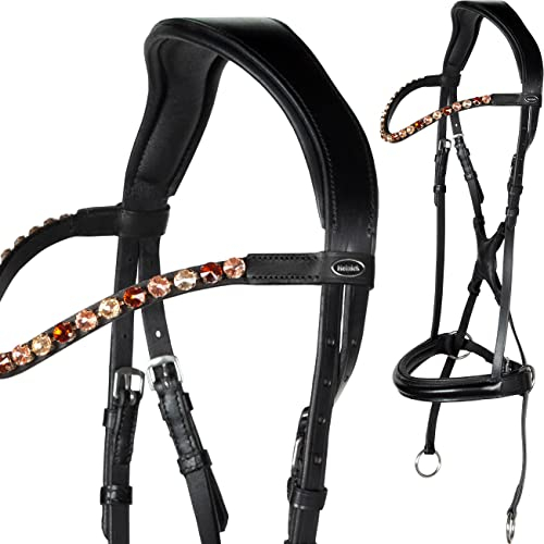 Heinick-Reitsport Trense Gebisslos Crossunder/Crossover gebisslose Zäumung Schwarz ~ Serie Glow Vollblut ~ Auswahl