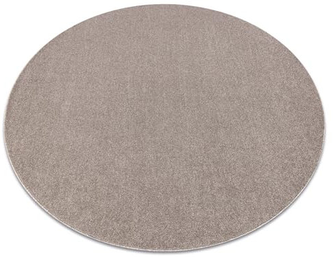 rugsx Eton Plus Runder Teppich – Einfarbig & Schlicht in Beige - Weich & Modern für Wohnzimmer & Schlafzimmer - Kreis 200 cm