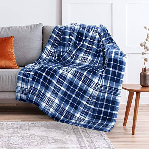 Catalonia Classy Couverture à Carreaux en Polaire, Couverture de canapé à Carreaux de Noël, Couverture d'hiver réversible en Peluche Microfibre Chaude pour canapé-lit, 150 x 130 cm