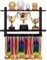 LAVIEVERT Medaillenaufhänger & Trophäenregal aus Holz, Wandmontage, Rennmedaillendisplay mit 2 Ebenen, Medaillenhalter, Trophäenständer mit 19 Aufhängestangen, Schwarz