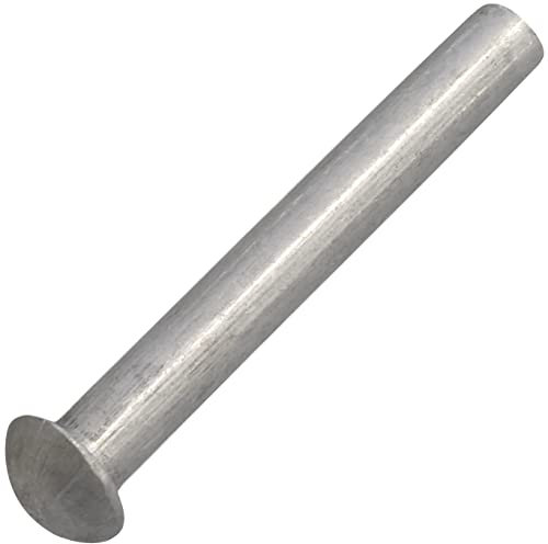 AERZETIX - C62032 - Lot de 10 Rivets en aluminium Ø4x30 mm à tête demi-ronde bombée - rivet plein/à frapper - DIN 660 - couleur argent - assemblage non démontable tôle cuir riveteuse