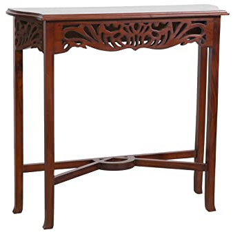 Biscottini Console d'entrée en Bois 82 x 25 x 75 cm Made in Italy | Meuble d'entrée pour Couloir | Console en Bois d'acajou | Console d'entrée Shabby Chic