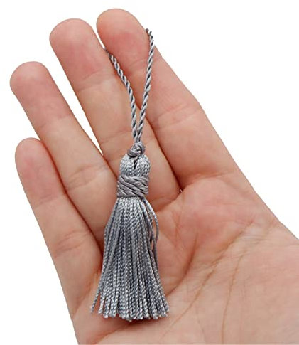 TEXTEX = Cuquillo Quaste Mit Auf Dem Kopf Gebunden. 5 cm Lang. 100% Viskose. Beutel mit 5 Einheiten - (Dunkelgrau)