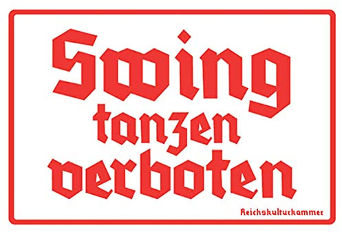 mrdeco Metall Schild 20x30cm gewölbt Swing tanzen verboten Deko Blechschild Tin Sign