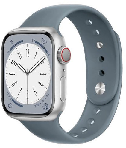 para Correa Apple Watch 44mm 40mm 45mm 41mm Series 9/8/7 iWatch se 6 5 4 3 42mm 38mm hombr/Mujer,Bracelet Silicona Deportiva Pulsera Apple Watch Ultra/2 49mm Band strap reloj,Gris azulado