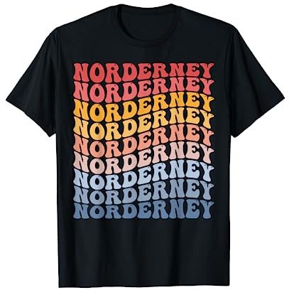 Norderney Stadt Groovy Retro T-Shirt
